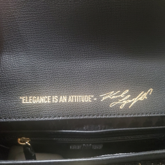 Karl Lagerfeld Paris Agyness Tweed Flap Crossbody Bag Purse NWT - Picture 2 of 6